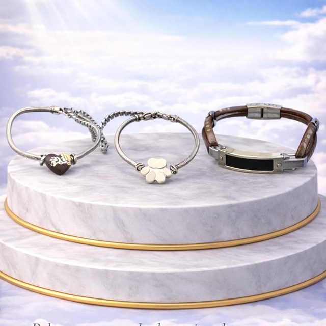 Pulseras conmemorativas para cenizas de mascotas