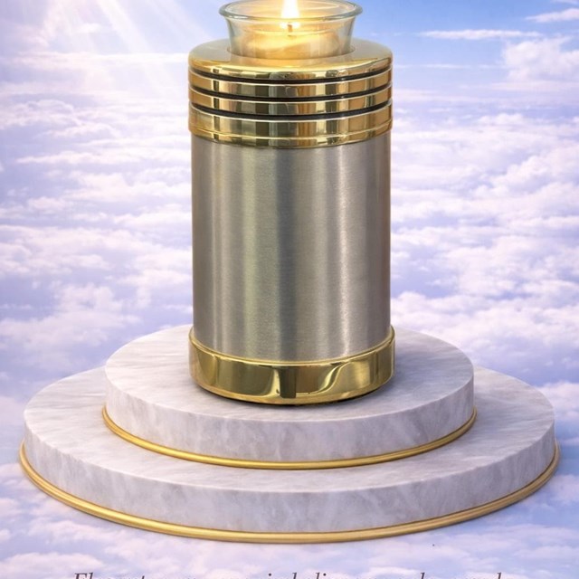Urna conmemorativa con diseño de vela