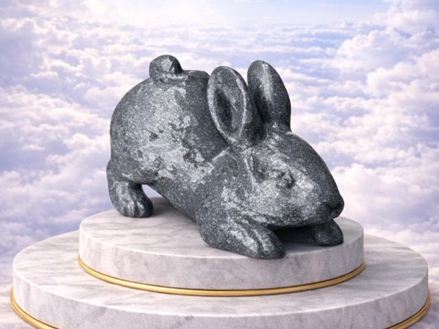 Urna conmemorativa con forma de conejo