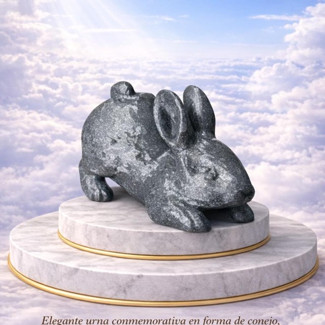 Urna conmemorativa con forma de conejo