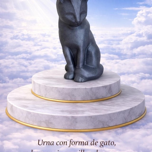 Urna conmemorativa con forma de gato