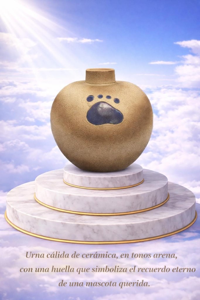 Foto 1 Urna conmemorativa de cerámica con huella