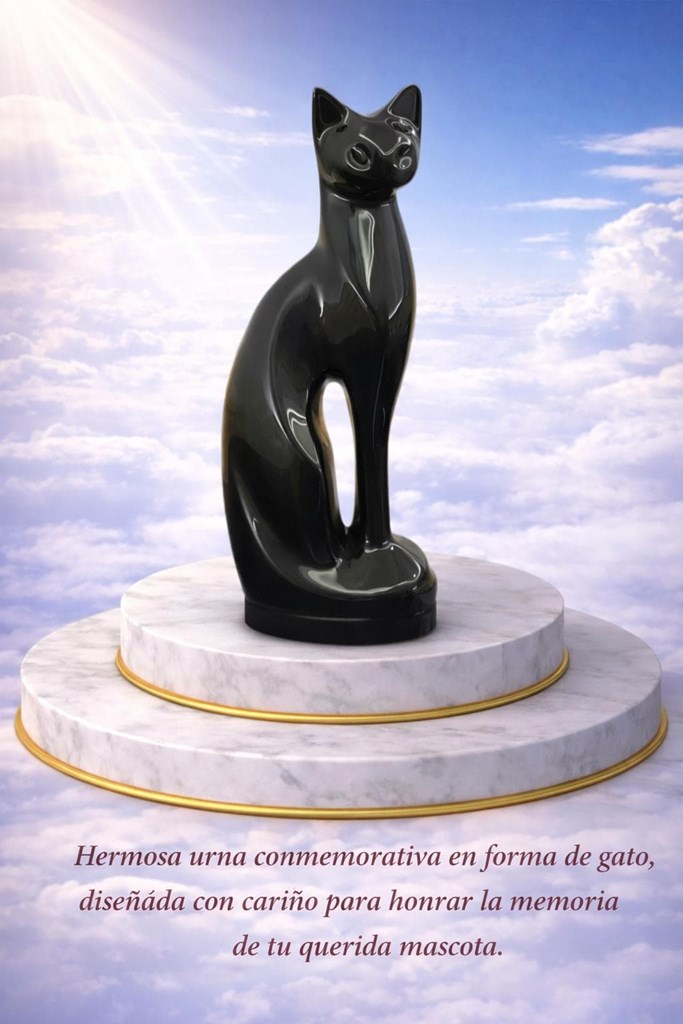 Foto 1 Urna conmemorativa en forma de gato gama alta.