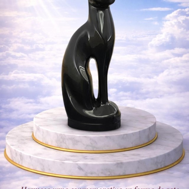 Urna conmemorativa en forma de gato gama alta.