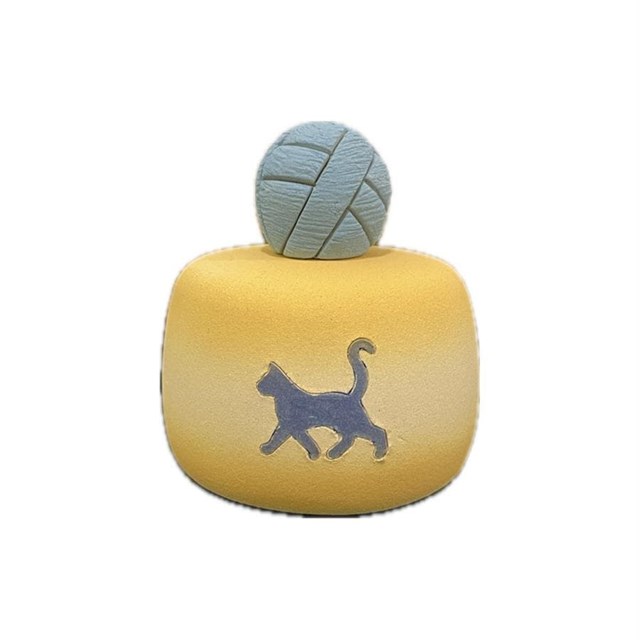 Urna Especial para Gatos - Cerámica con Diseño de Gato y Bola de Lana